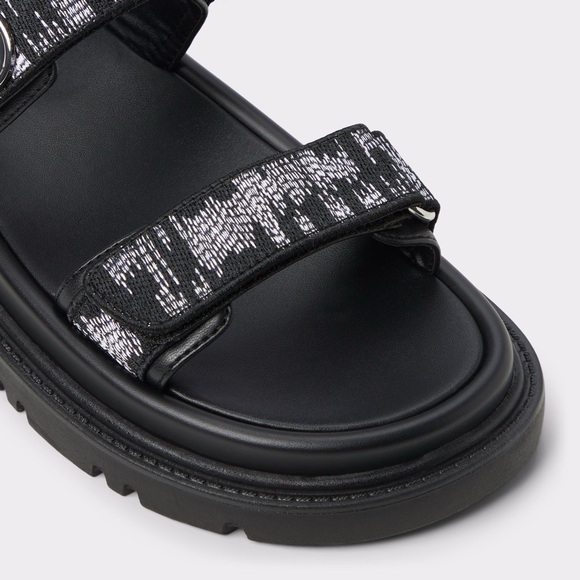 NWOT • ALDO • Linette Pillow Walk Footbed Sandals • 🖤 Black Combo 🖤• Size 8.5 - Picture 3 of 6